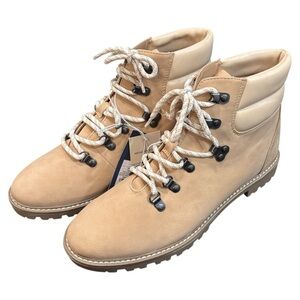 Universal Thread Tan Tully Combat Faux Leather Ankle Booties Women Sz 11 US NWT